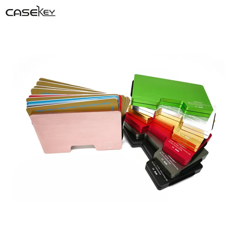 CaseKey тонкий металлический кредитной держатель для карт с RFID Анти главный кошелек