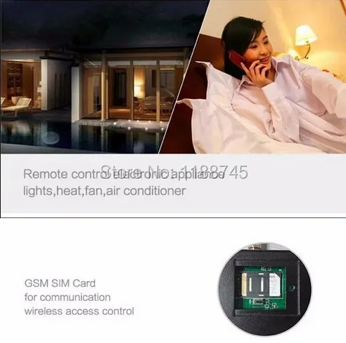 LPSECURITY GSM ворот реле дистанционного включения/выключения доступа Управление бесплатно, функцией приема звонков и отправки смс, возможностью использования приложений типа 850/900/1800 МГц RTU5024 y 3 м антенна