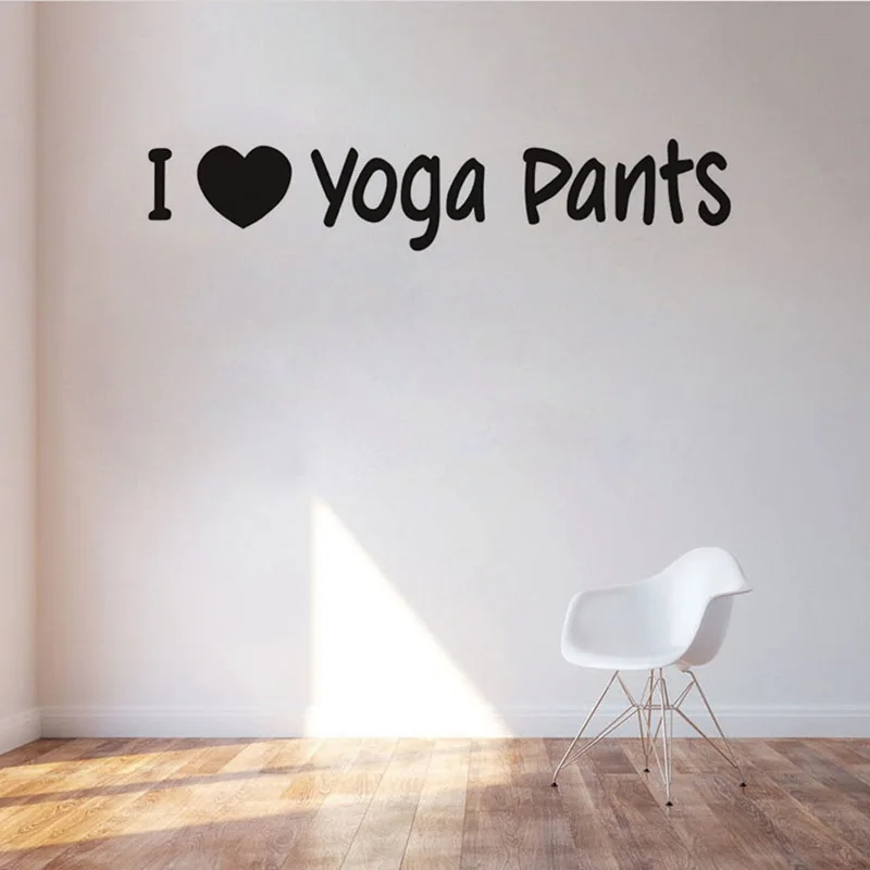 Наклейка на стену с надписью I Love Yoga|Наклейки стену| |