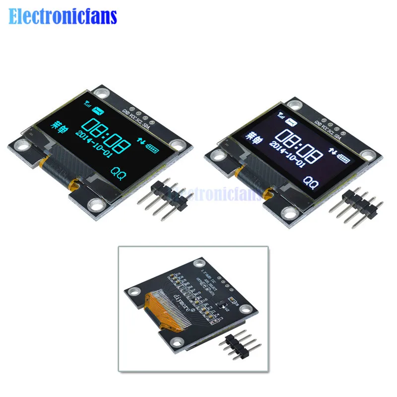 1,3 дюймовый 1," Белый OLED lcd 4-контактный дисплей модуль IIC igc интерфейс 128x64 для Arduino