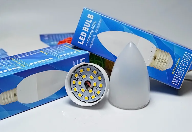 Светодиодный светильник лампы E14 E27 2835 SMD 3W/5W светодиодные лампы в форме свечи светильник лампа теплый белый/холодный белый свет, переменный ток, 220V декоративная отделка салона