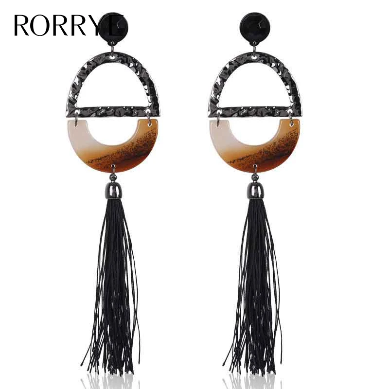 Этнический Стиль Модные Длинные Кисточкой Серьги Для Женщин Акриловые Падения