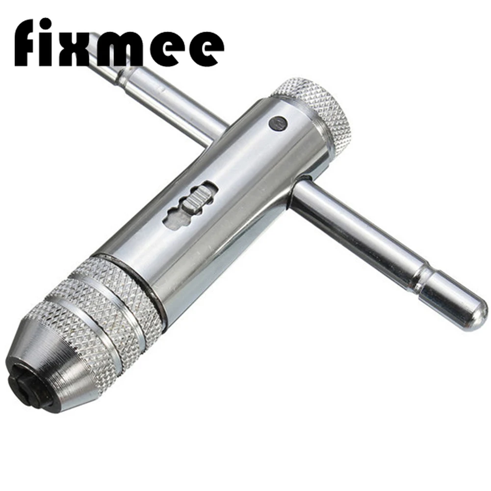 

Adjustable 3-8mm T-Handle Ratchet Tap Wrench with M3-M8 Machine Screw Thread Metric Plug Tap Machinist Tool