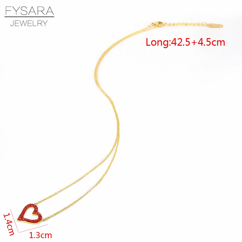 FYSARA розовое золотистые кристаллы подвеска в виде сердца с фианитами Роскошные