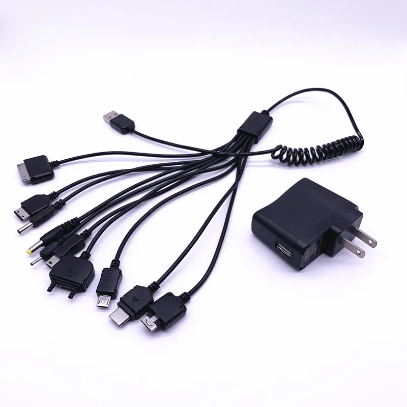 Универсальное зарядное устройство 10 в 1 USB кабель для нескольких сотовых