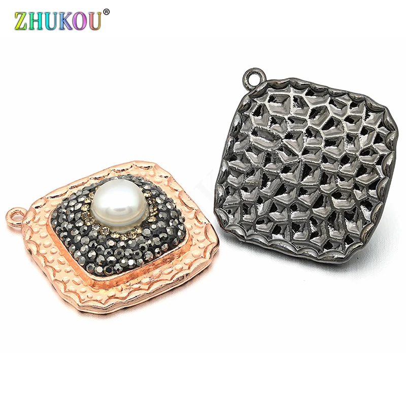 Подвески из латуни с фианитом 28 х30 мм ювелирные изделия сделай сам изготовление