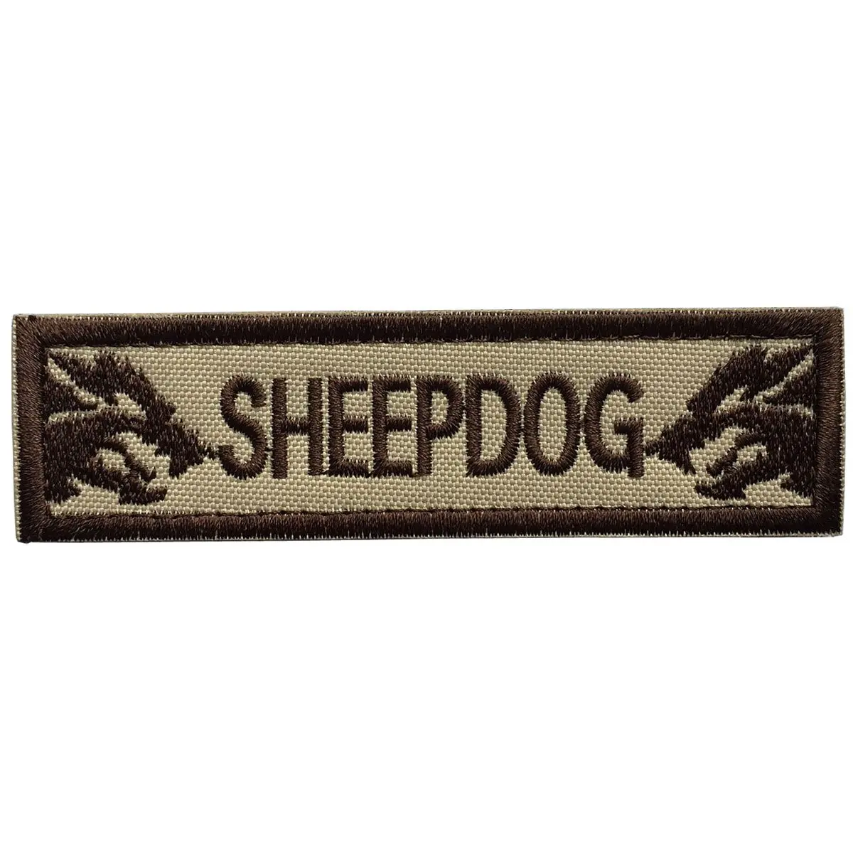 16 SHEEPDOG Khaki Нашивка с вышивкой в Боге, мы доверяем, Череп, боевой дух, лозунг, нашивки, военный бой, тактическая аппликация, эмблема, вышитые значки - Цвет: 16 SHEEPDOG Khaki