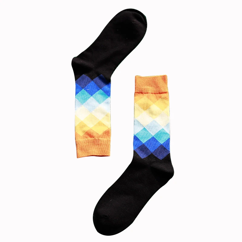 Разноцветные мужские носки цветные с бриллиантами хлопковые высококачественные