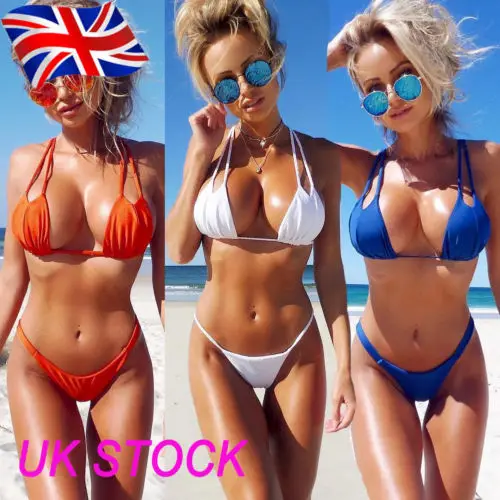 Пикантные женские купальники бюстгальтер стринги бикини Установить Push up Пляж