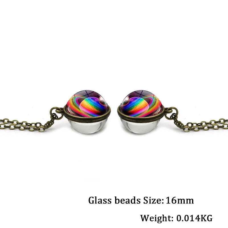 Новинка 2019 двухстороннее ожерелье с кулоном в виде туманности и галактики