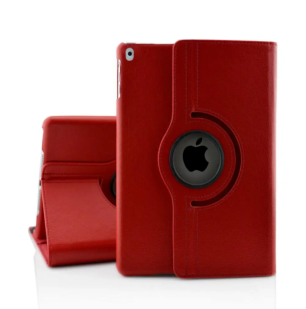 Red -360-pro9.7 Чехол из искусственной кожи для ipad Pro 9,7: A1673'1674'A1675, зернистый на 360 градусов вращающийся защитный чехол с откидной крышкой-EQHTX - Цвет: Red -360-pro9.7