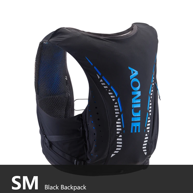 SM Black Backpack AONIJIE 10L Открытый гидратации сумки походный рюкзак жилет Профессиональный марафон бег Велоспорт Расширенный кожи рюкзак - Цвет: SM Black Backpack