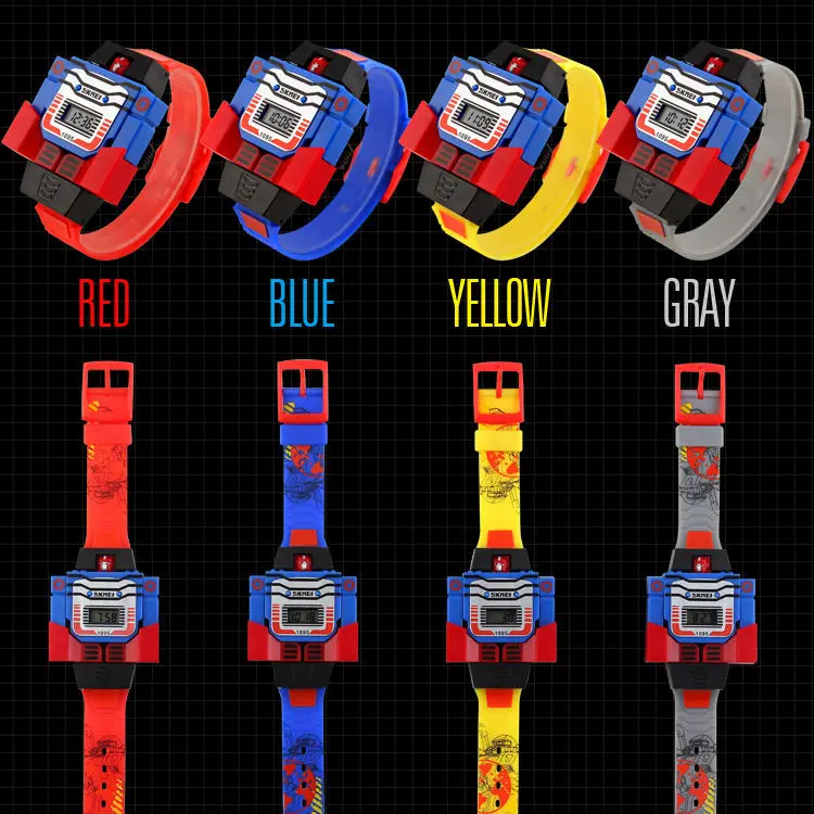 Креативные Детские светодиодные цифровые часы спортивные с мультипликационным