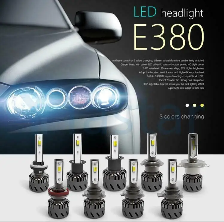 Новый светодиодный светильник 3 цветов/foglight H1 H3 H4 H7 H8/H9/H11 9005/9006/9012 880/881 3000K/желтый