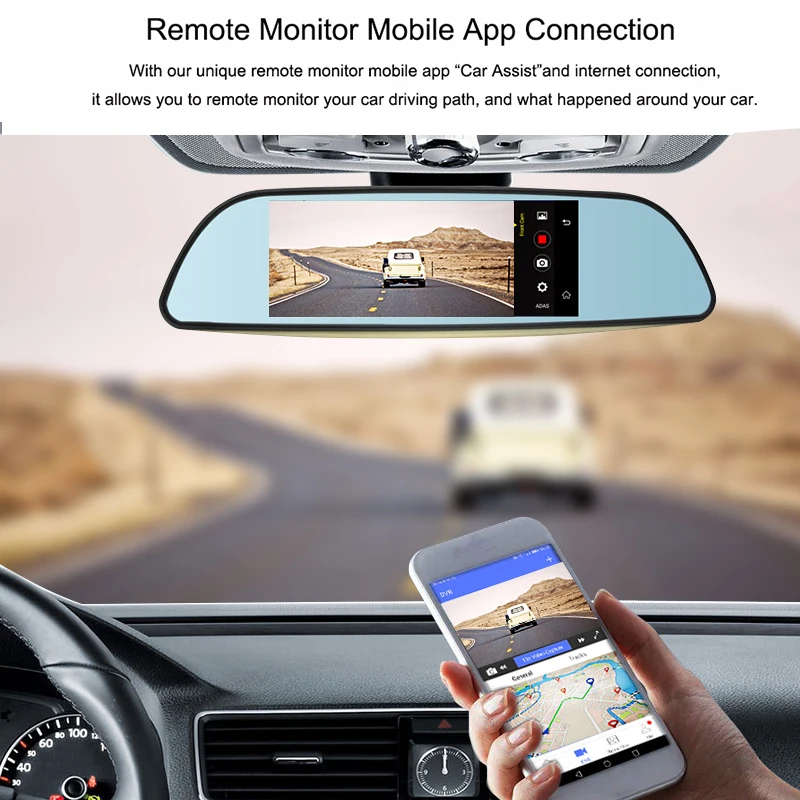 Автомобильный зеркальный видеорегистратор Camlive 3G H2 7 дюймов GPS навигация bluetooth