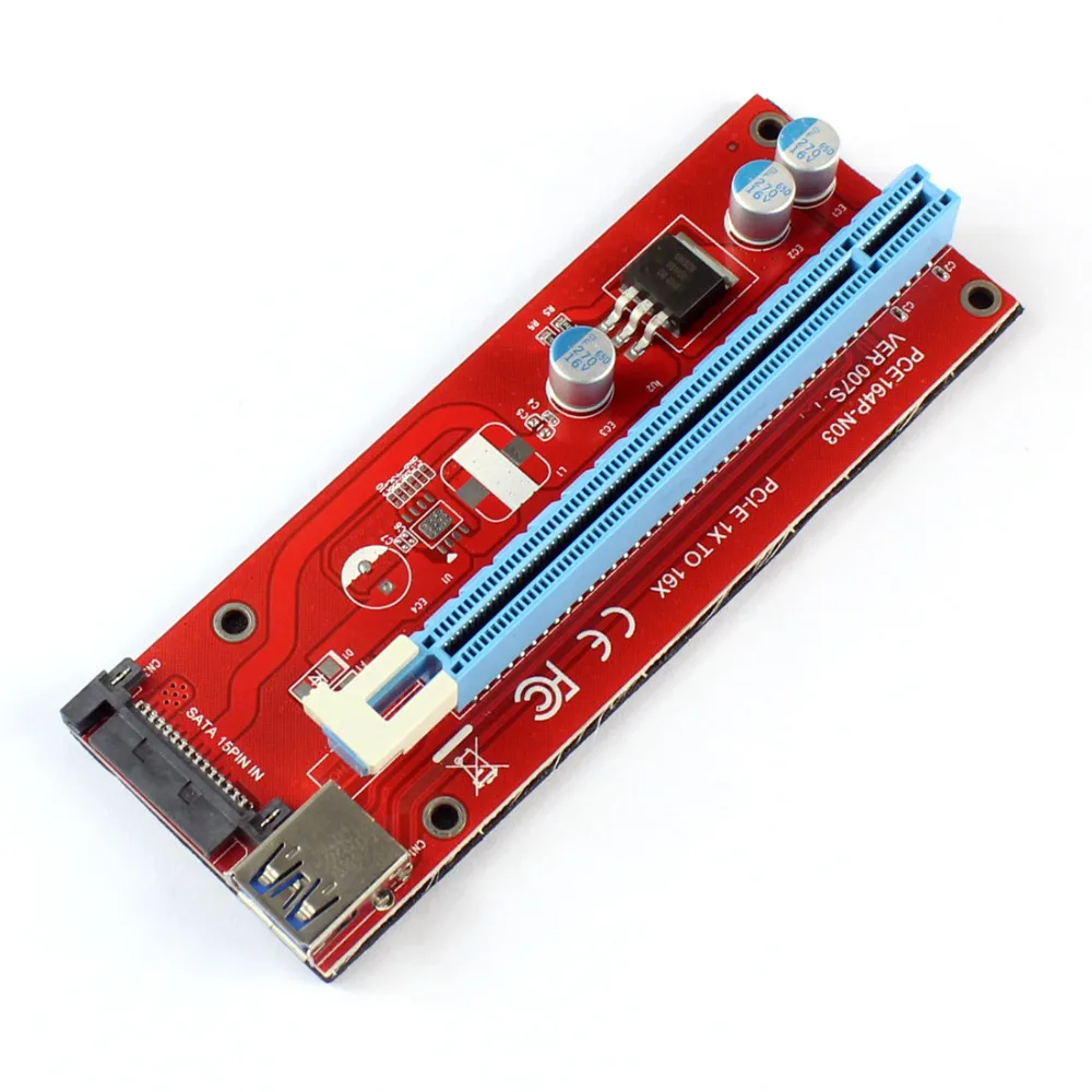 PCIE 1X до 16X Графический удлинитель SATA адаптер питания карта для ETH Bitcoin Mining
