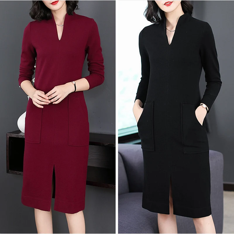 Осенне зимние платья облегающее платье 2018 новая женская одежда сексуальное