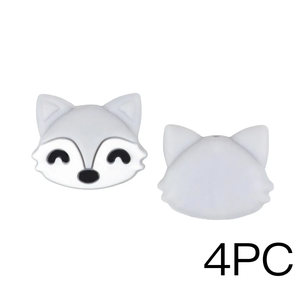 Beads 4pc TYRY. HU Fox, детский прорезыватель, сделай сам, Bebe, бижутерия, кольцо, еда, силиконовые прорезыватели, игрушки для кормления, соски, клипсы, прорезыватели - Цвет: Beads 4pc