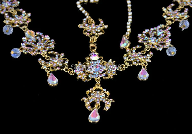 Бохо Роскошные Красные/белые/золотые кисточки Хрустальный лоб Свадебная оптовая