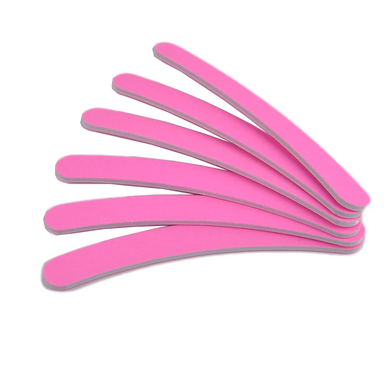 Пилки для ногтей 5 шт./лот шлифовальные буферные инструменты розовый полумесяц