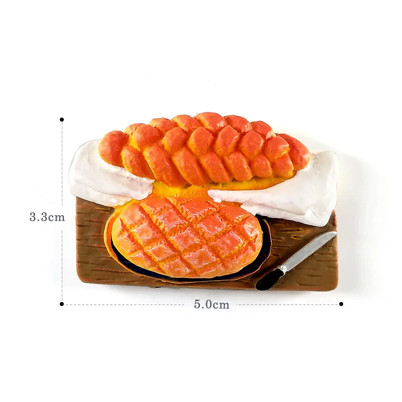 long Bread 1 шт. магнит для завтрака, хлеба, яиц, холодильника, мультяшная пищевая белая доска, наклейка, магниты для холодильника из смолы, аксессуары для украшения дома DIY - Цвет: long Bread