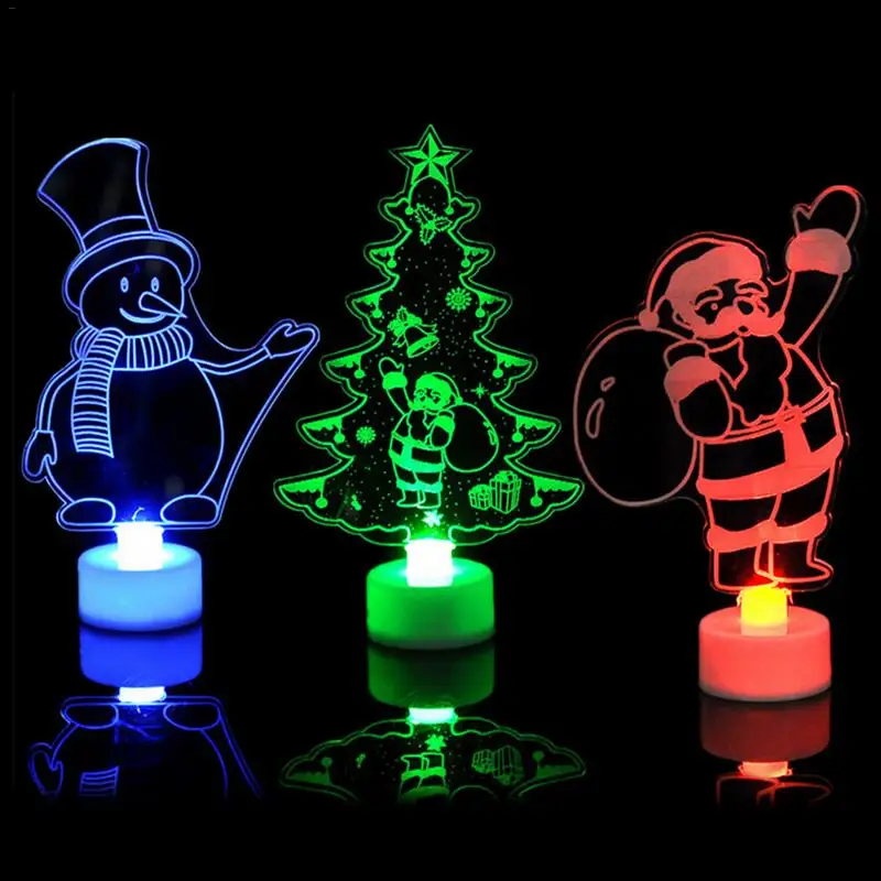 Рождественский подарок креативный 3D ночник 7 видов цветов светодиодная лампа