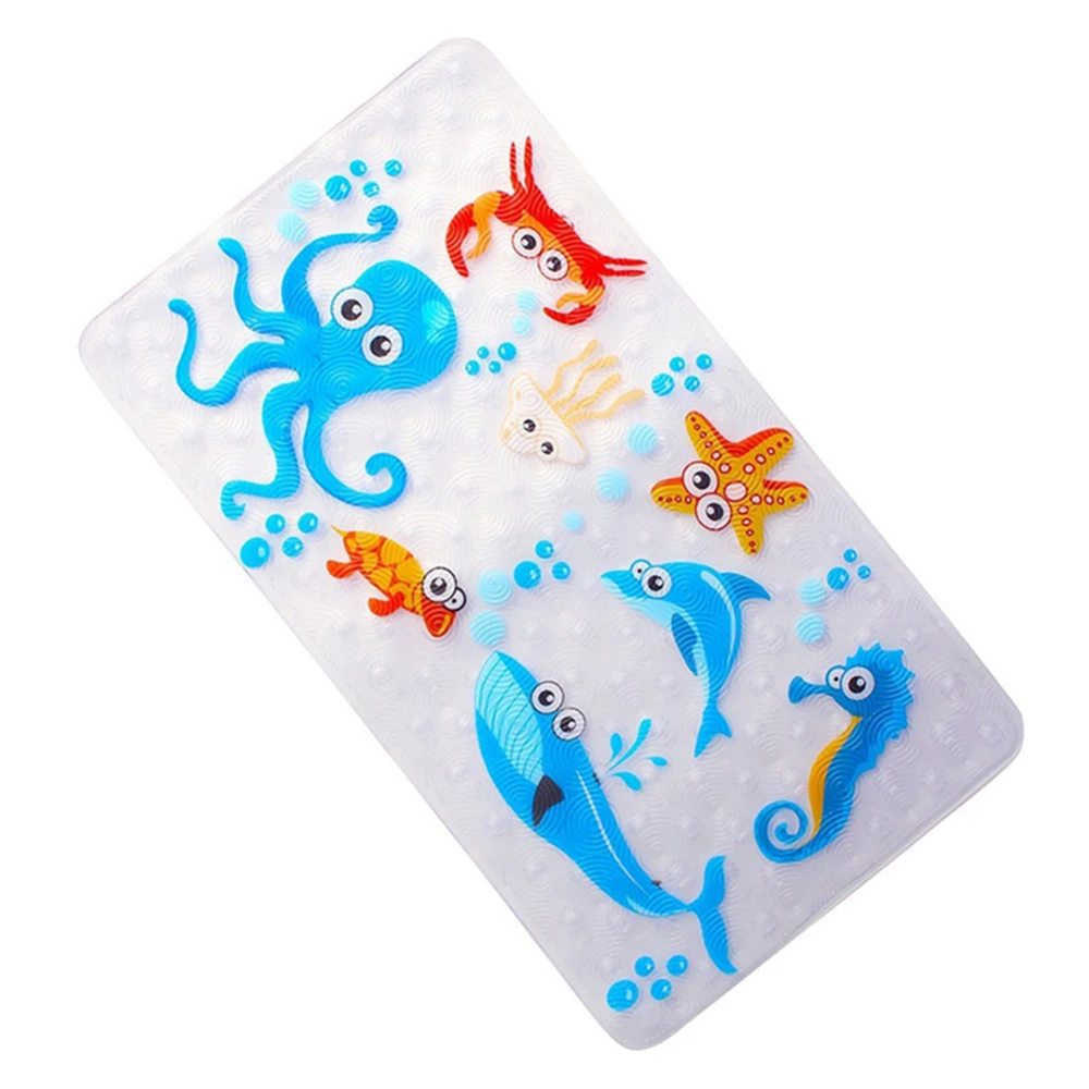 PVC Bathroom Shower Bath Mat For Kids Safety Baby Tub Mat Home Kitchen Non Slip Mats Multi-purpose Bath Mat With Suction Cup