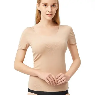 2019 Women's T-shirt Seamless Spring and Summer Short-sleeved Round-collar Casual Top Half-sleeved Small Shirt | Женская одежда