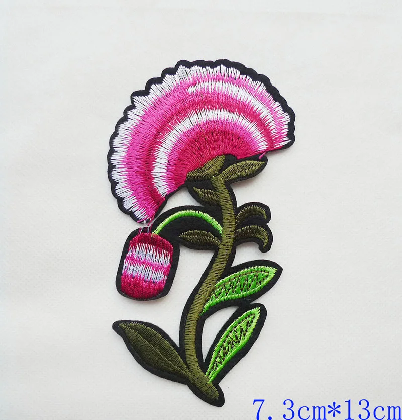 Вышитые цветки розы патчи для шитья утюгом одежды полосы одежда платья пальто