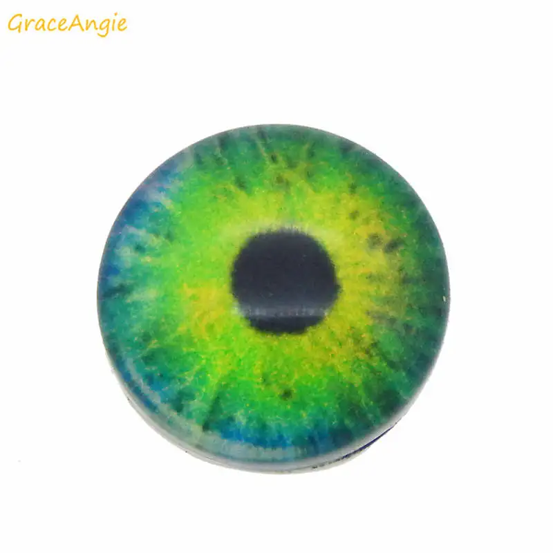 4 пары 40 мм разноцветная стеклянная Камея кошачий глаз глаза животных для