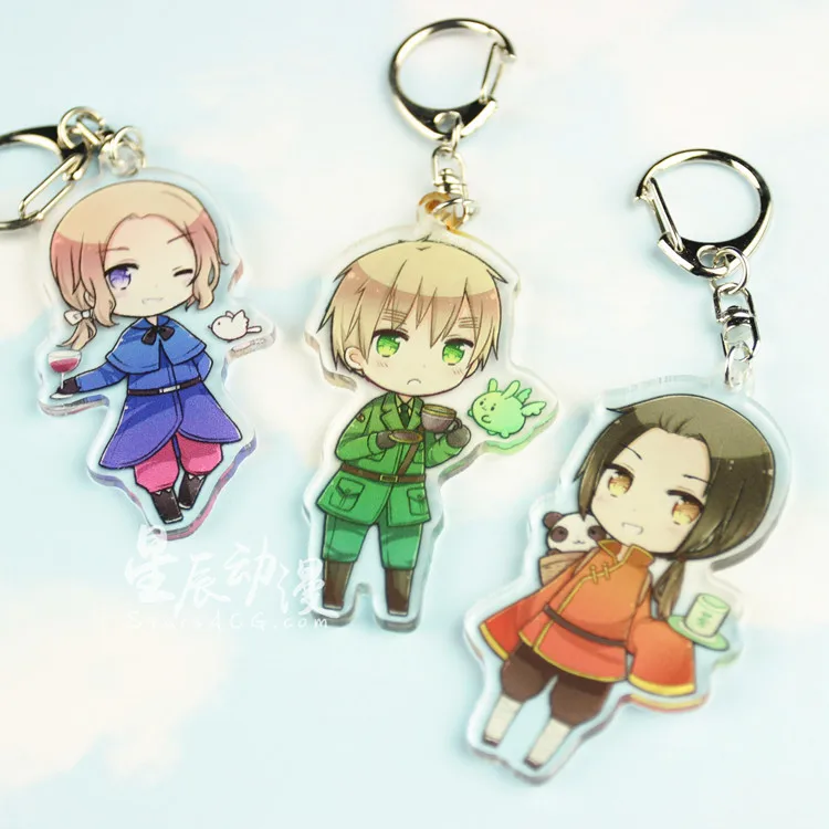 8 типов Hetalia держав оси Q Модель брелка для ключей рисунок Kawaii Милые Акриловые Lucia