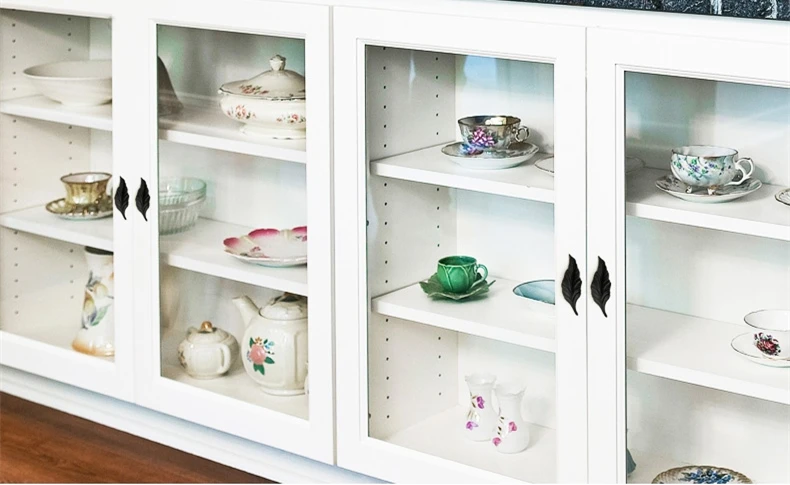 KAK Новинка, черные золотые листья, креативные ручки для ящика шкафа, ручки для шкафа, дверные ручки для мебели, мебельная фурнитура