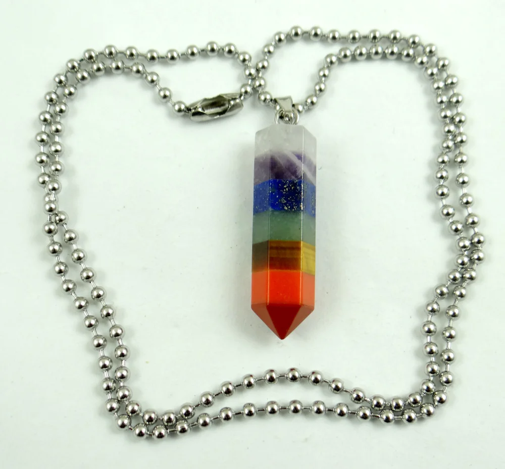 Кулон с натуральным камнем 7 Чакра кварц хрусталь бирюза Ляпис тигровый глаз