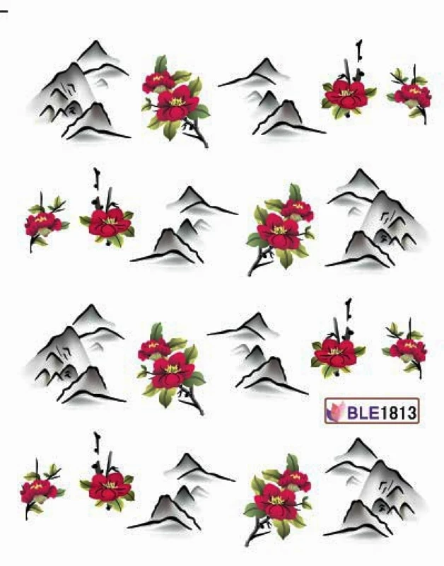 

11 PACK/ LOT WATER DECAL NAIL ART NAIL STICKER CHINESE WATER COLORS PAINTING BLE1808-1818