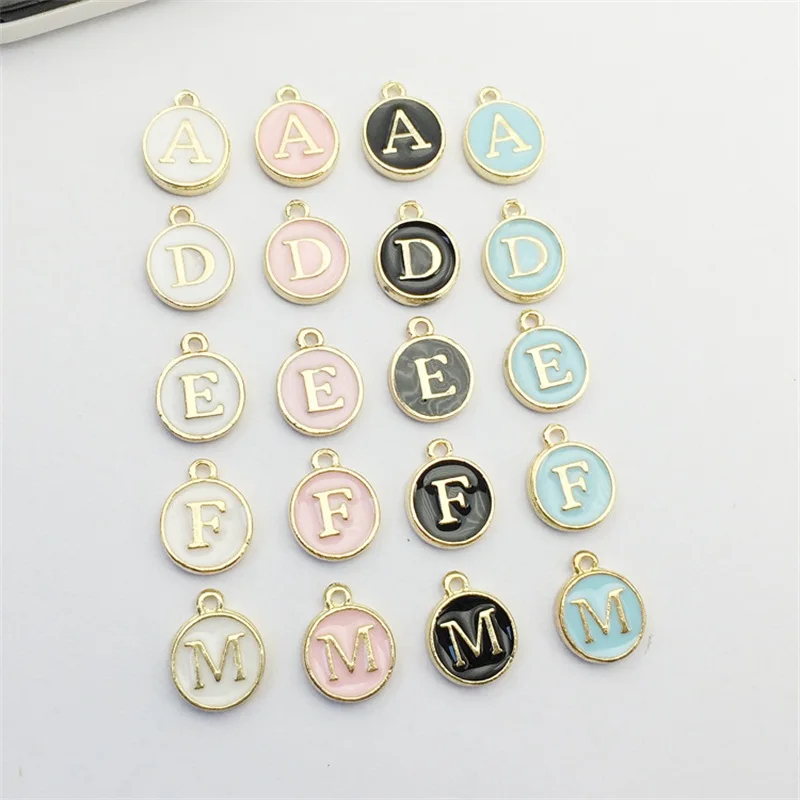 26 шт. высокое качество изящные золотые буквы двойное лицо оригинальные амулеты