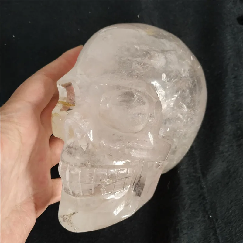2 53 кг ручной работы Природный Горный кварц резной череп из кристалла