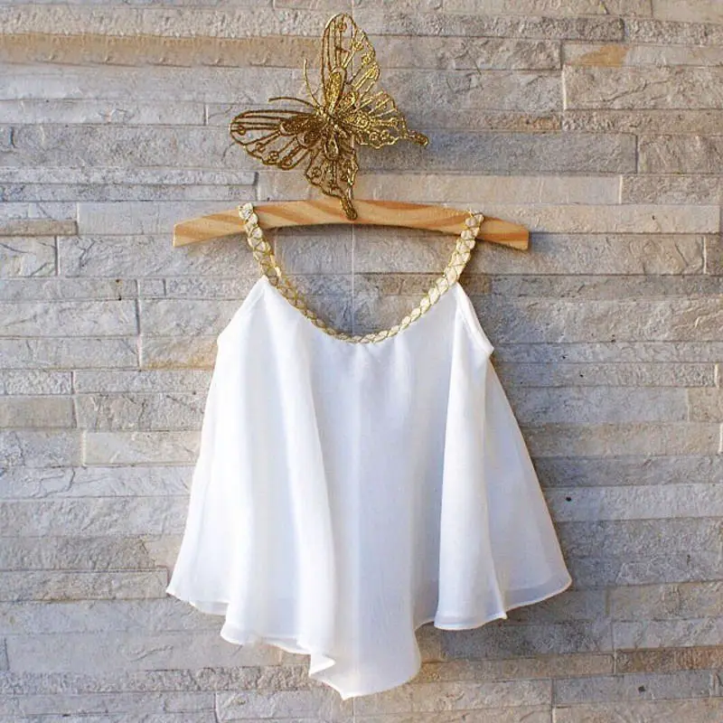 2016 г. Лидер продаж одежда для маленьких девочек шифоновый топ рубашка + желтые