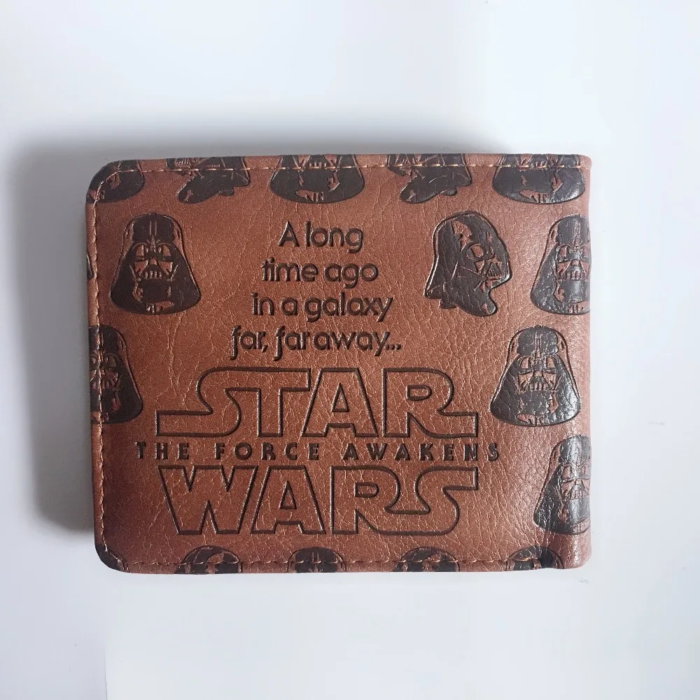 Star Wars короткие бумажник аниме коричневый Искусственная кожа Для мужчин подарки