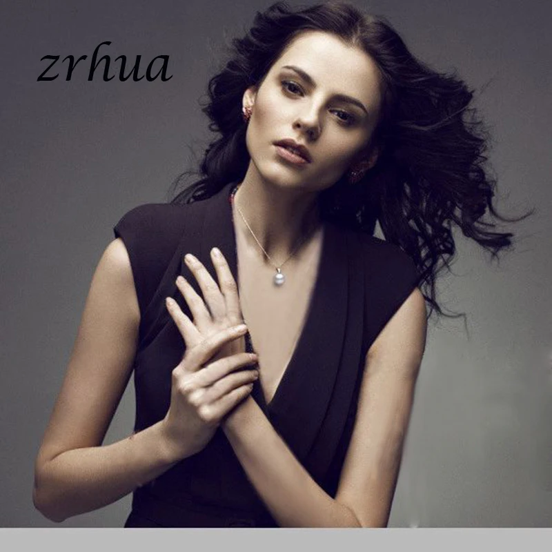 ZRHUA высокое качество серебро 925 пробы ожерелья и кулоны Классический круглый