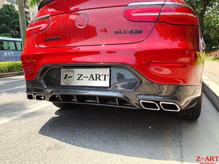 Z-ART задний диффузор из углеродного волокна для Mercedes Benz GLC Coupe- задняя Губка из углеродного волокна для GLC Coupe карбоновый задний подбородок