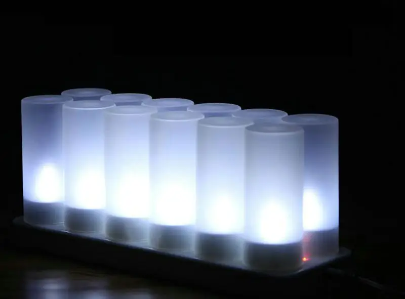 Набор из 12 матовых перезаряжаемых беспламенных светодиодных чайных свечей лампа