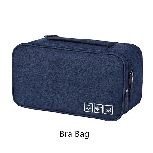 Dark Blue B Bra Bag Дорожная косметичка для туалетных принадлежностей, чехол для гардероба, органайзер, кабель, провод, чехол, нижнее белье, обувь на молнии, для хранения багажа, аксессуары - Цвет: Dark Blue B Bra Bag