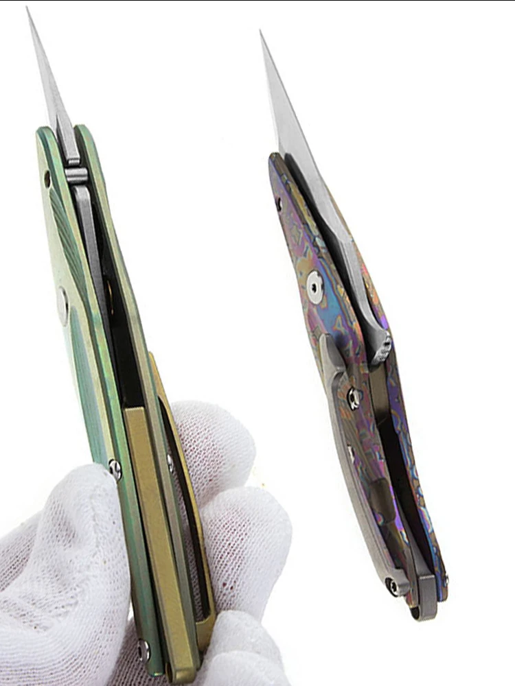 Petrified fish Pocket Knife S35VN Blade Ball Bearing Titanium Handle Tactical Folding Knife Letter Opener Tool Utilily Knife