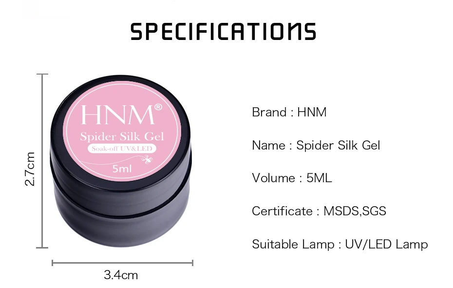 УФ гель HNM Spider для дизайна ногтей сделай сам дизайн от точки до линии рисунок и