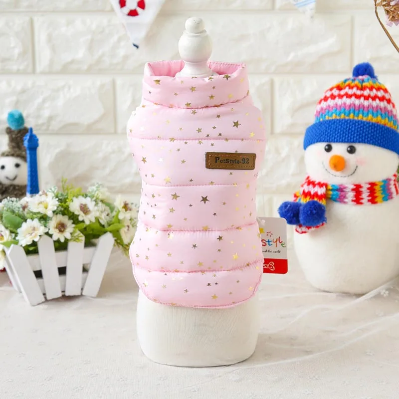 Розовый Bling Star Pet зимнее пальто для собак ветрозащитная куртка для собак наряд теплая собака породы чихуахуа одежда для маленьких собак Mediun Dogs - Цвет: Розовый