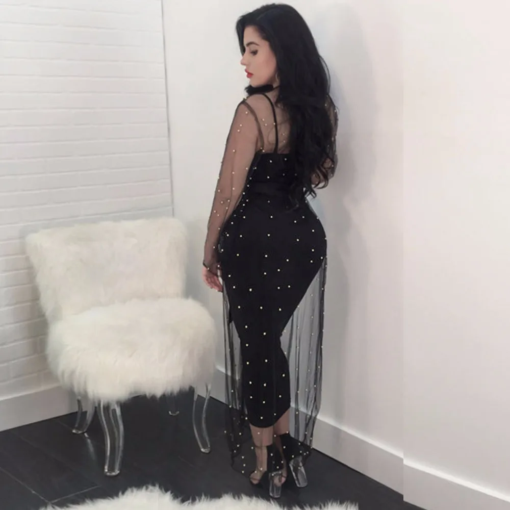 2018 Новое шикарное элегантное жемчужное украшенное бисером сексуальное