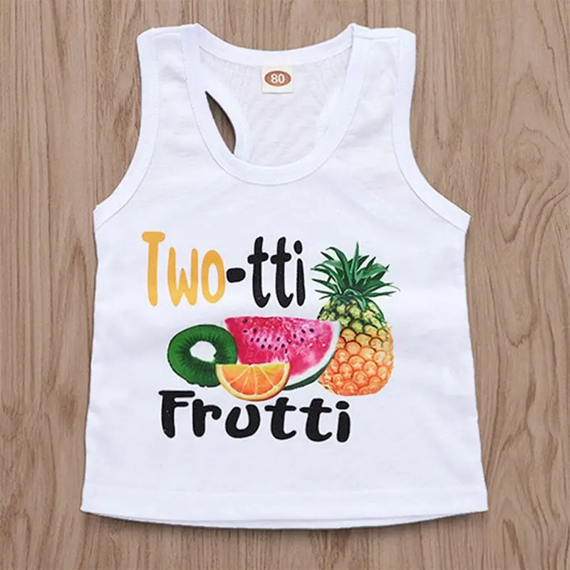 Летний комплект из 3 предметов для новорожденных девочек: майка с фруктовым