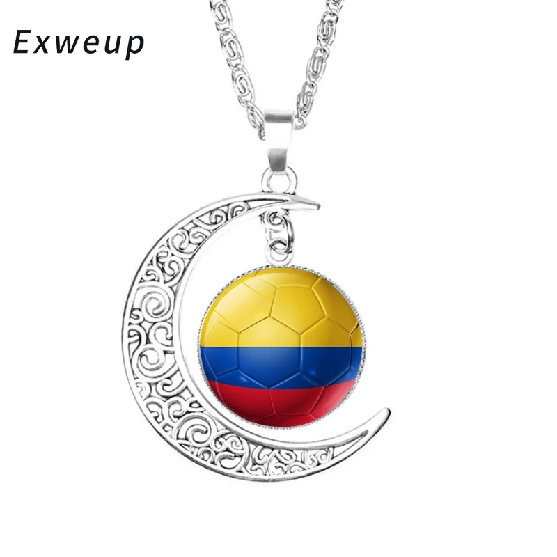 Exweup Спортивное ожерелье футбольные национальные флаги Подвески страна Спорт