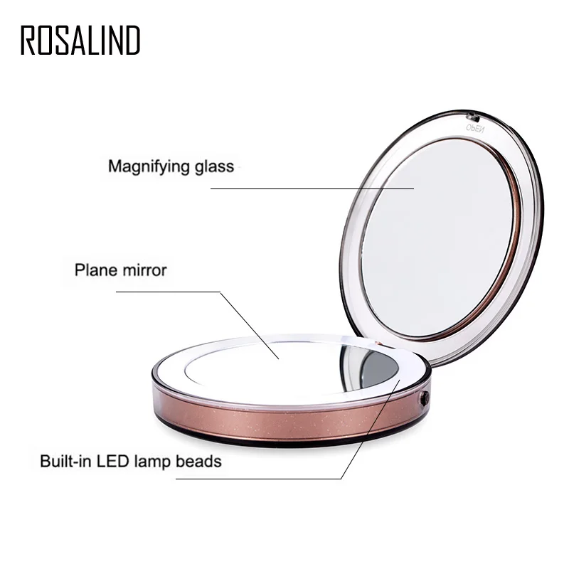 ROSALIND Зеркало макияж свет косметическое увеличительное карманное компактное Spiegel