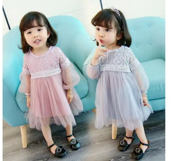 Новинка 2018 Брендовое летнее кружевное газовое платье с пышными рукавами для